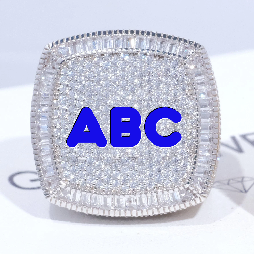 CUSTOM LETTER 3D ICED RING