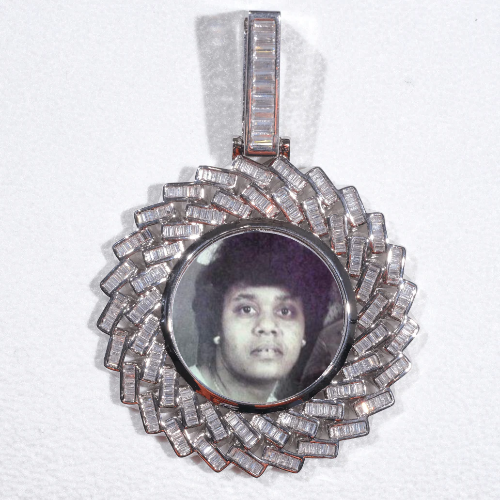 Large 3D Baguette Custom Picture Pendant