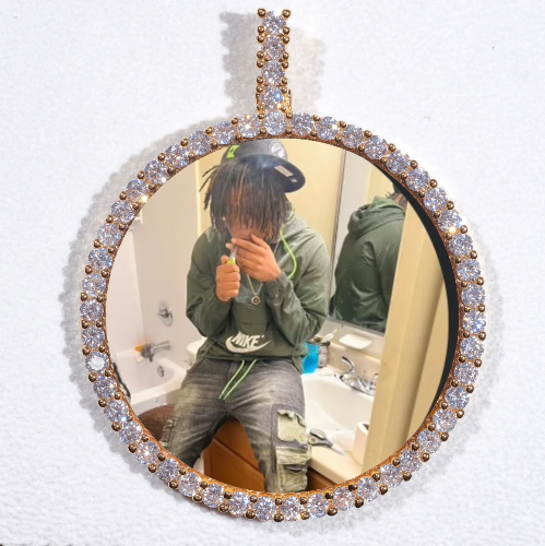 LARGE 3D CIRCLE CUSTOM PICTURE PENDANT