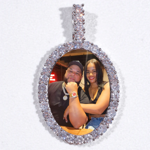 Large 3D Oval Custom Picture Pendant