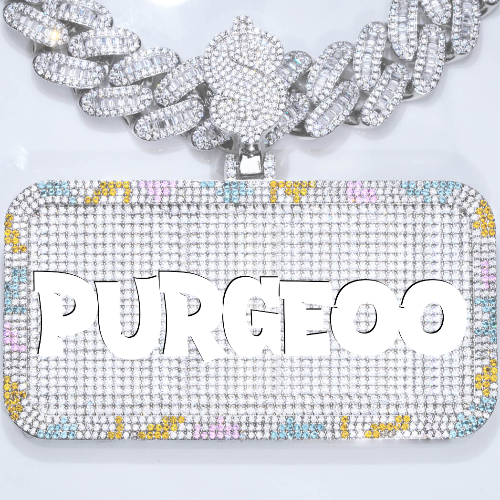 CUSTOM LETTER NECKLACE 3D COLORFUL SQUARE