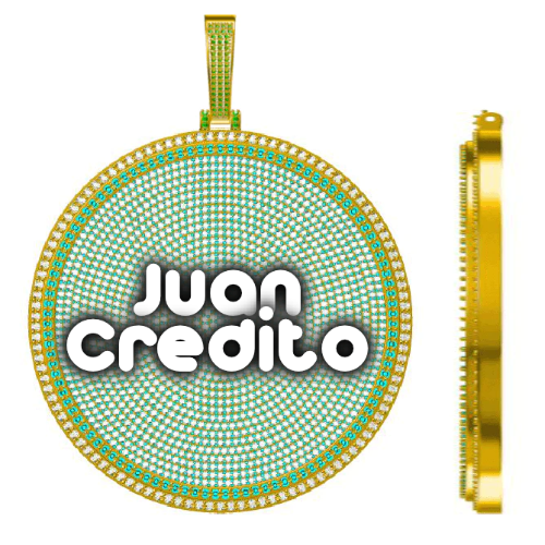 CUSTOM LETTER NECKLACE 3D BIG DISC