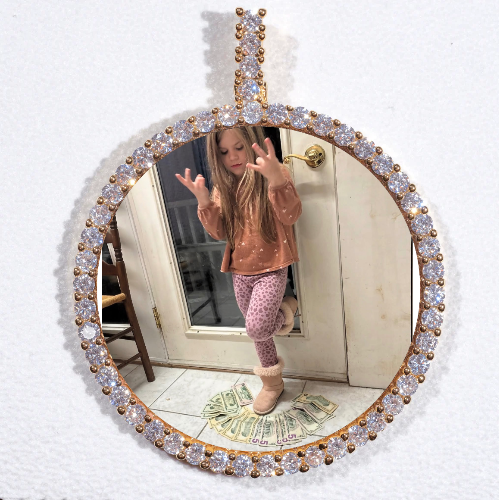 LARGE 3D CIRCLE CUSTOM PICTURE PENDANT