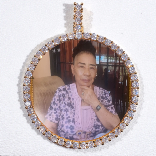 LARGE 3D CIRCLE CUSTOM PICTURE PENDANT