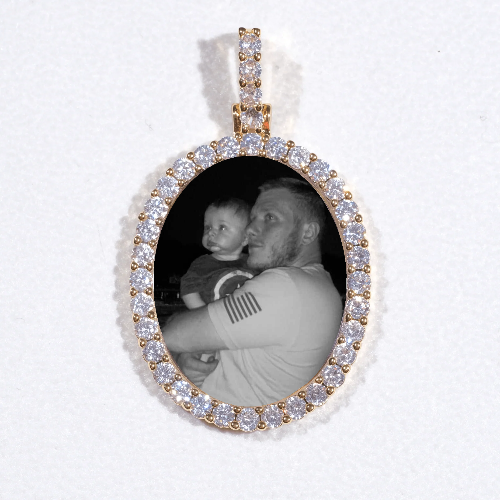3D Oval Custom Picture Pendant