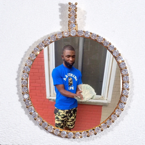 LARGE 3D CIRCLE CUSTOM PICTURE PENDANT