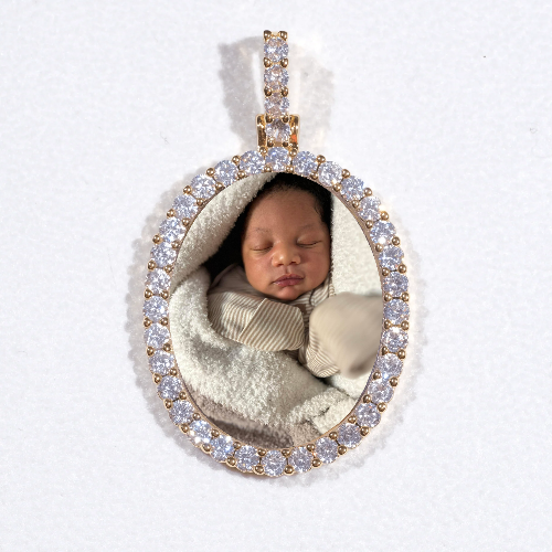 3D Oval Custom Picture Pendant