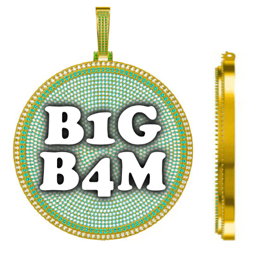CUSTOM LETTER NECKLACE 3D BIG DISC