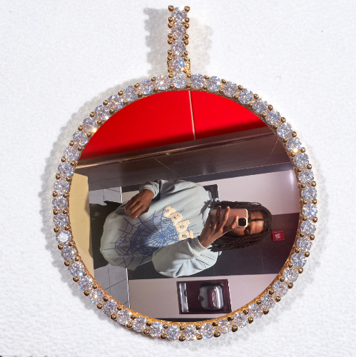 LARGE 3D CIRCLE CUSTOM PICTURE PENDANT