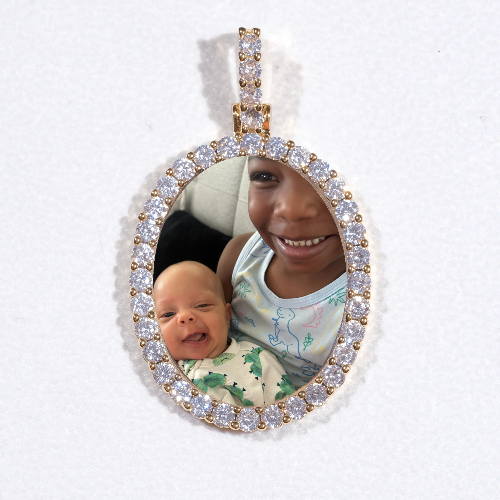 3D Oval Custom Picture Pendant