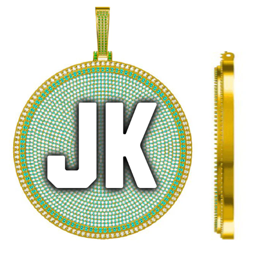 CUSTOM LETTER NECKLACE 3D BIG DISC