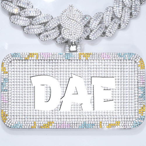 CUSTOM LETTER NECKLACE 3D COLORFUL SQUARE