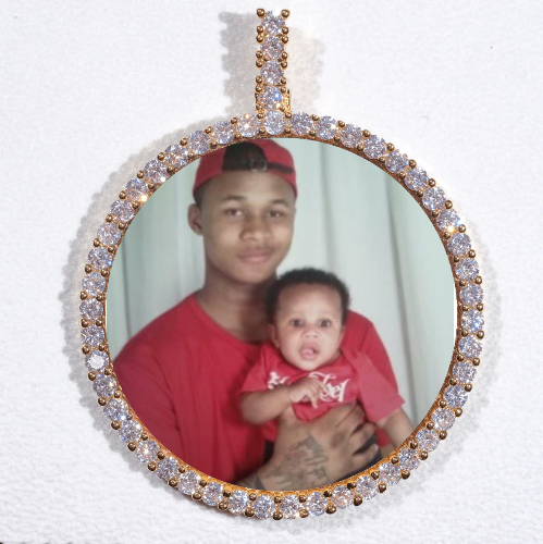 LARGE 3D CIRCLE CUSTOM PICTURE PENDANT