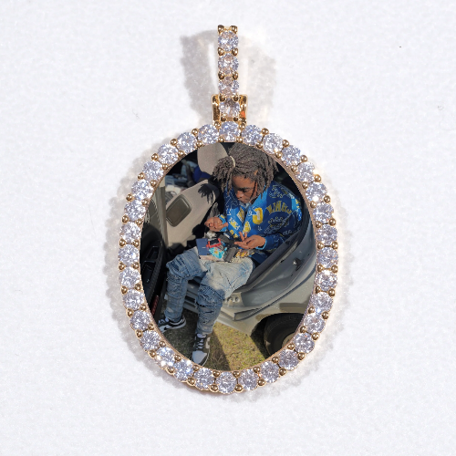 3D Oval Custom Picture Pendant