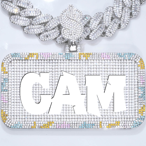 CUSTOM LETTER NECKLACE 3D COLORFUL SQUARE