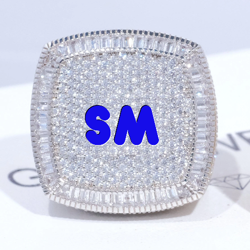 CUSTOM LETTER 3D ICED RING