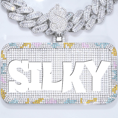 CUSTOM LETTER NECKLACE 3D COLORFUL SQUARE