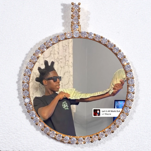LARGE 3D CIRCLE CUSTOM PICTURE PENDANT