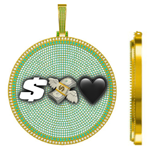 CUSTOM LETTER NECKLACE 3D BIG DISC