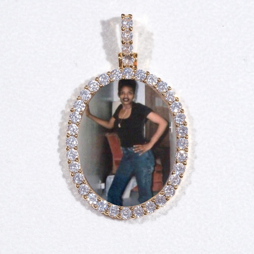 3D Oval Custom Picture Pendant