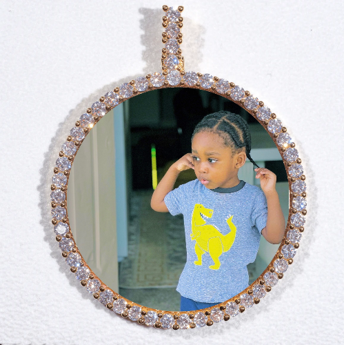 LARGE 3D CIRCLE CUSTOM PICTURE PENDANT