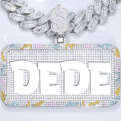 CUSTOM LETTER NECKLACE 3D COLORFUL SQUARE