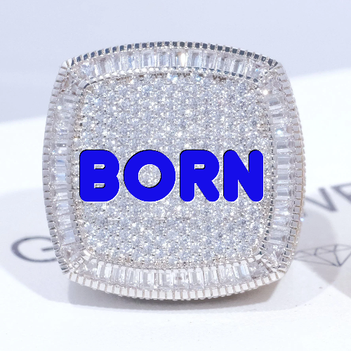 CUSTOM LETTER 3D ICED RING