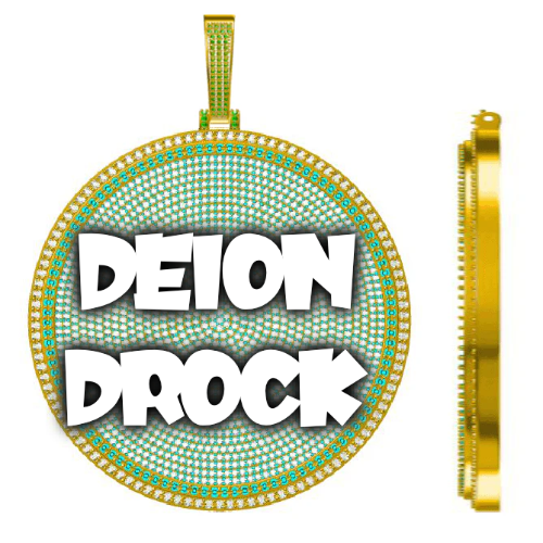 CUSTOM LETTER NECKLACE 3D BIG DISC