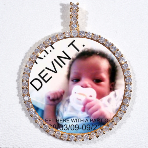 LARGE 3D CIRCLE CUSTOM PICTURE PENDANT