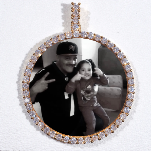 LARGE 3D CIRCLE CUSTOM PICTURE PENDANT