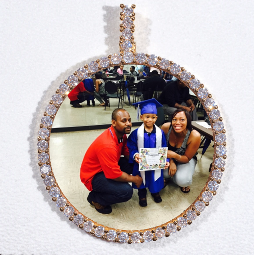 LARGE 3D CIRCLE CUSTOM PICTURE PENDANT