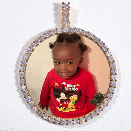 LARGE 3D CIRCLE CUSTOM PICTURE PENDANT