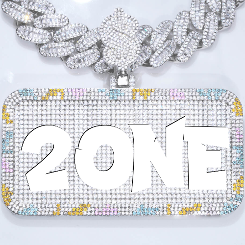 CUSTOM LETTER NECKLACE 3D COLORFUL SQUARE