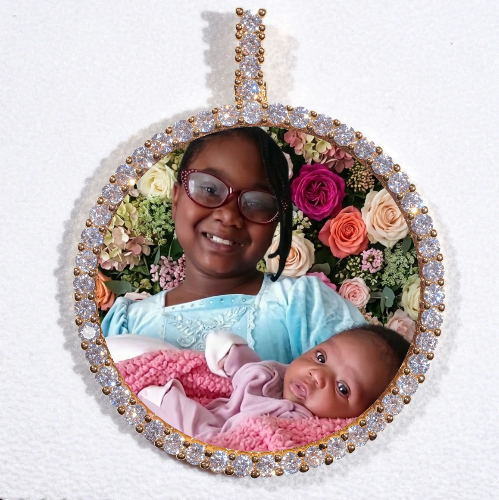 LARGE 3D CIRCLE CUSTOM PICTURE PENDANT