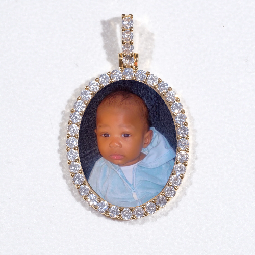 3D Oval Custom Picture Pendant