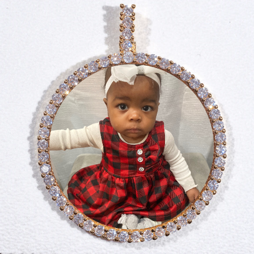 LARGE 3D CIRCLE CUSTOM PICTURE PENDANT