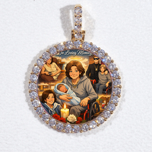 3D CIRCLE CUSTOM PICTURE PENDANT SMALL SIZE