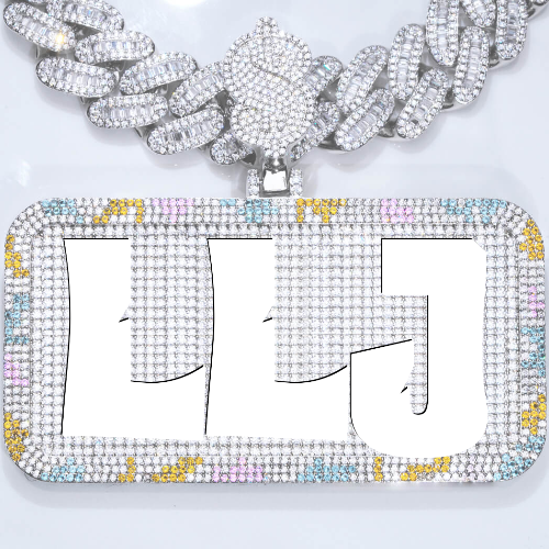 CUSTOM LETTER NECKLACE 3D COLORFUL SQUARE