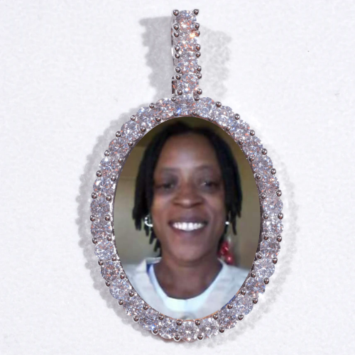 Large 3D Oval Custom Picture Pendant