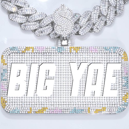 CUSTOM LETTER NECKLACE 3D COLORFUL SQUARE
