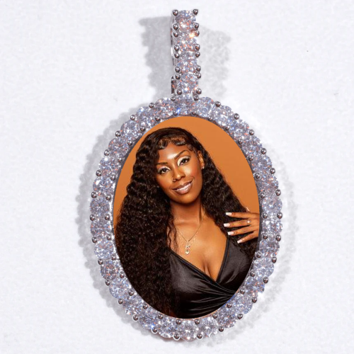 Large 3D Oval Custom Picture Pendant