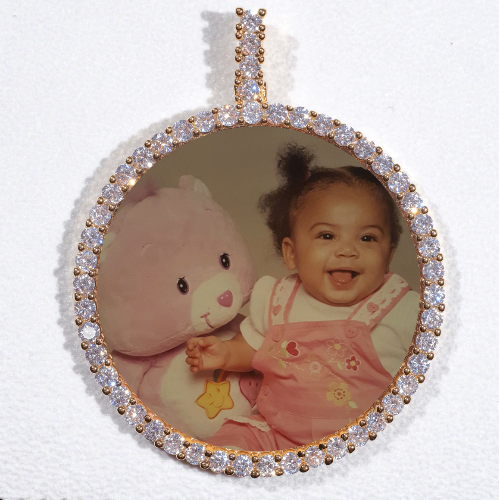 LARGE 3D CIRCLE CUSTOM PICTURE PENDANT