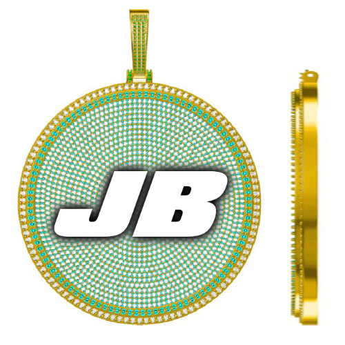 CUSTOM LETTER NECKLACE 3D BIG DISC