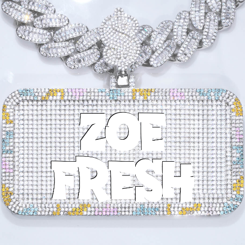 CUSTOM LETTER NECKLACE 3D COLORFUL SQUARE