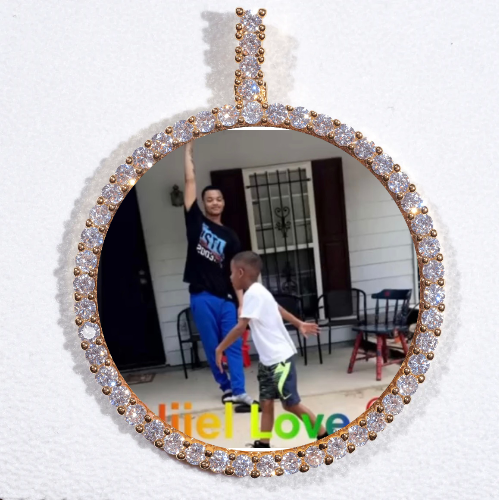 LARGE 3D CIRCLE CUSTOM PICTURE PENDANT