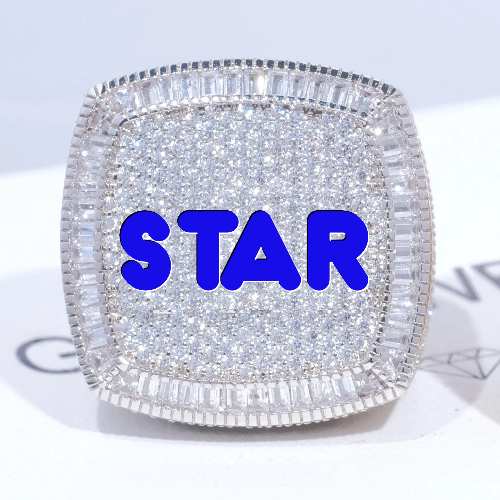 CUSTOM LETTER 3D ICED RING