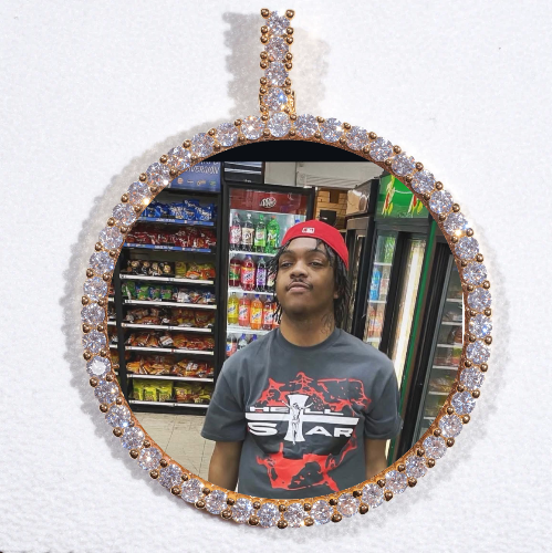 LARGE 3D CIRCLE CUSTOM PICTURE PENDANT