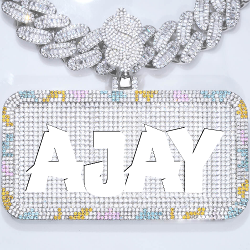 CUSTOM LETTER NECKLACE 3D COLORFUL SQUARE