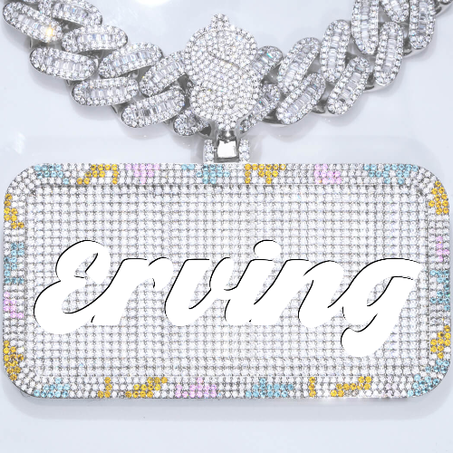 CUSTOM LETTER NECKLACE 3D COLORFUL SQUARE