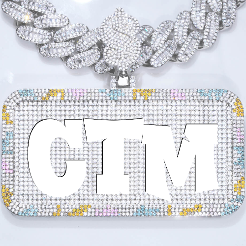 CUSTOM LETTER NECKLACE 3D COLORFUL SQUARE